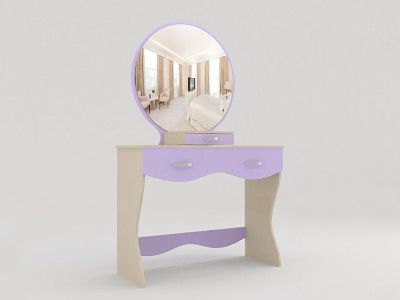 Туалетный столик Авалия дуб молочный/светло-розовый глянец изображение товара
